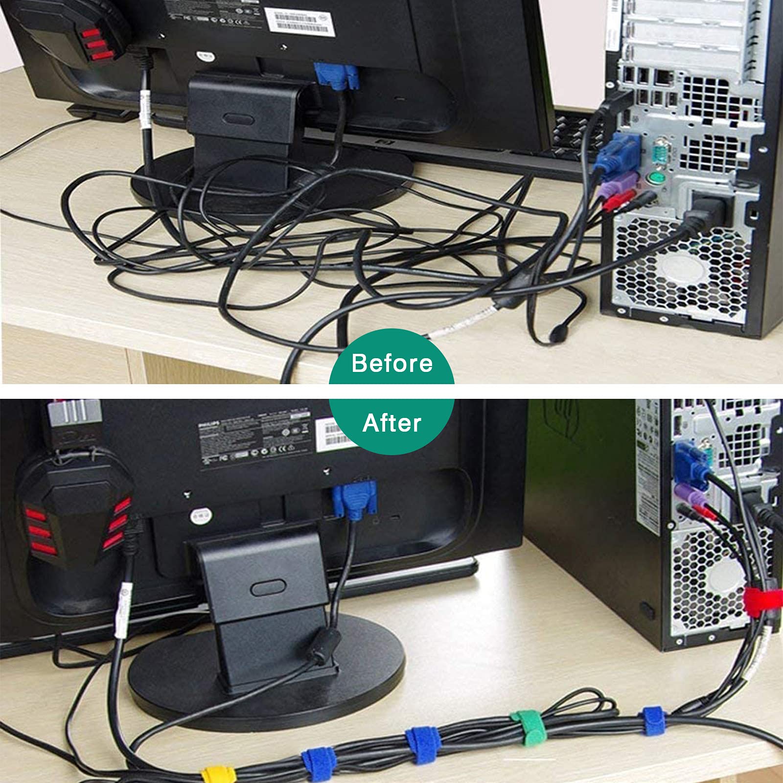 HASTHIP 30 PCS Cable Management Reusable Fastening Cable Ties Cable Organizer Used to Manage Fixed Computer Cables Plants Office Supplies Strong Nylon Material 5 Colors (30PCS) HASTHIP 30 PCS Cable Management Reusable Fastening Cable Ties Cable Organizer Used to Manage Fixed Computer Cables Plants Office Supplies Strong Nylon Material 5 Colors (30PCS)